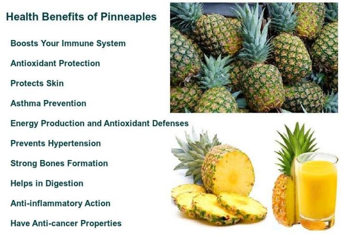 Pineapple benefits health fattening infographic does part pineapples otherwise acceptable healthy