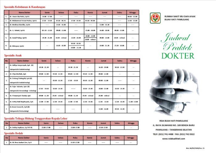 Jadwal dokter rs buah hati ciputat