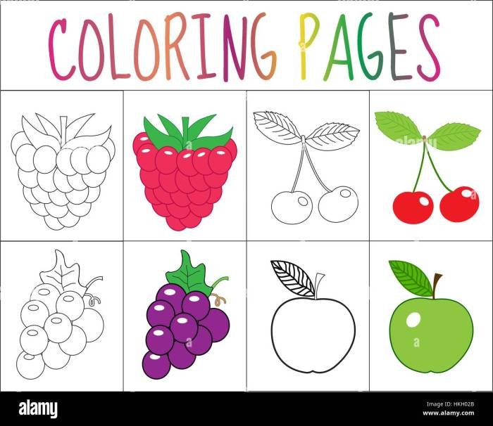 Coloring fruit pages online print